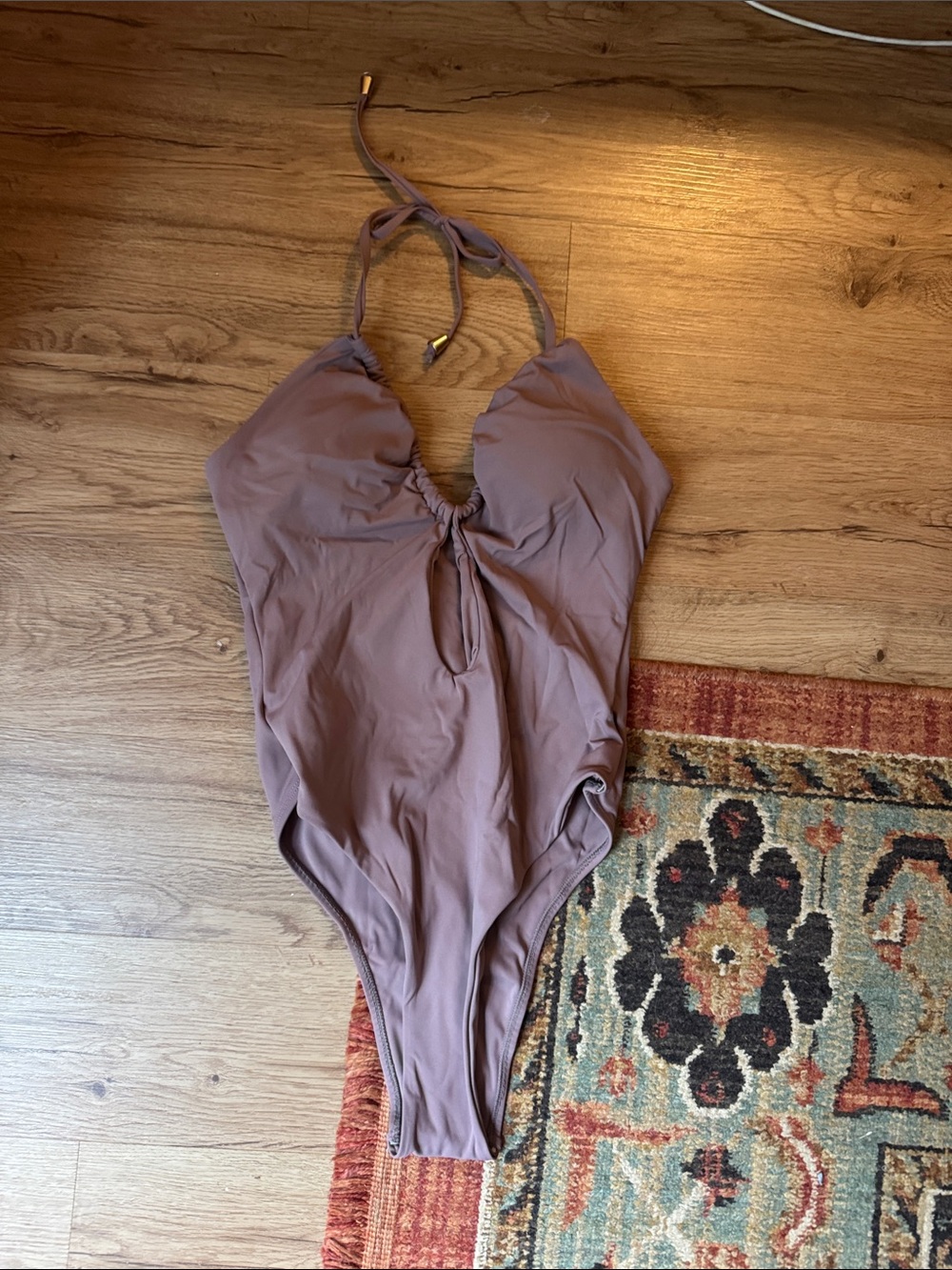 Amazon Mauve Halter One-Piece Swimsuit